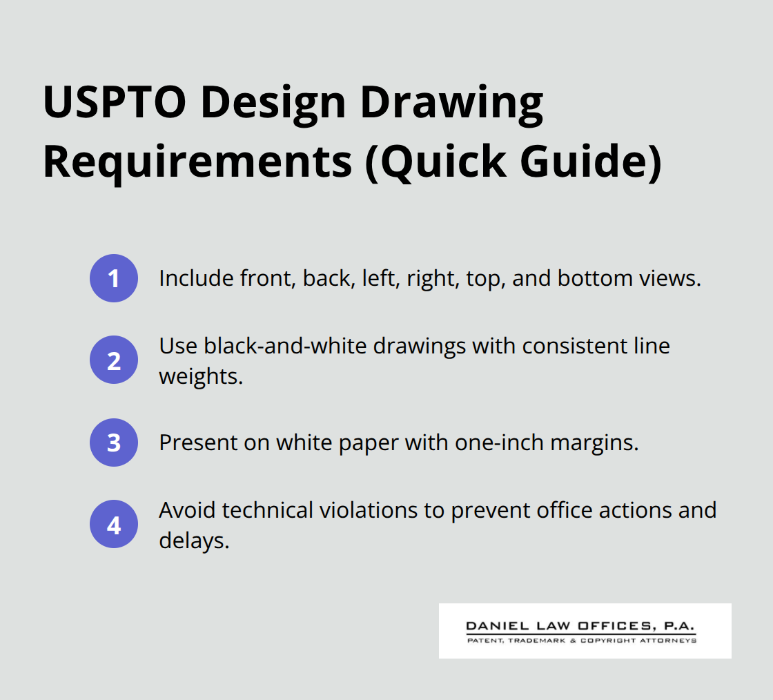 Key USPTO standards for design patent drawings at a glance - Design patent filing