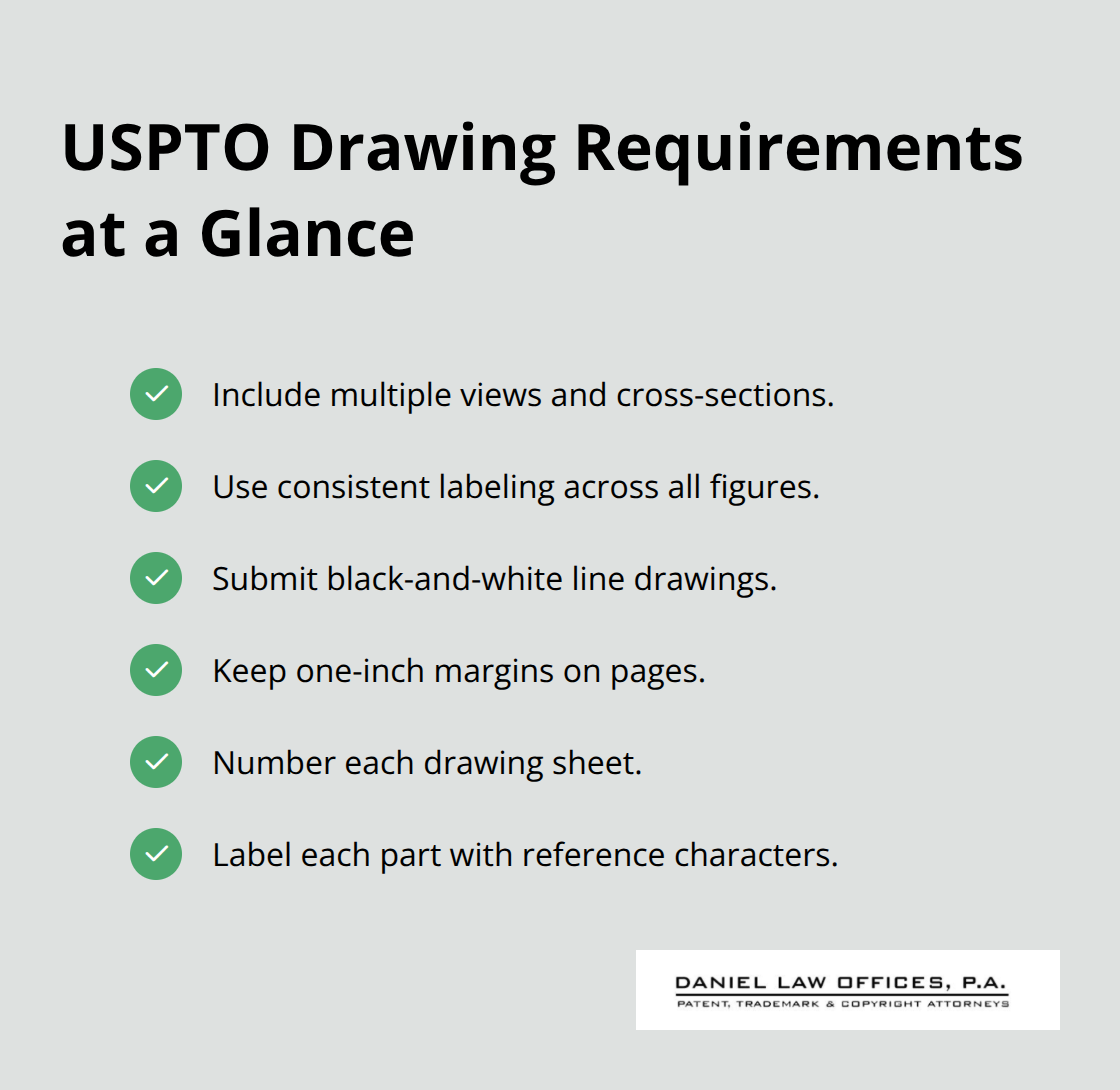 Checklist of utility patent drawing requirements and best practices - Orlando patent filing steps