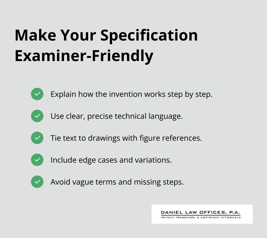 Checklist of best practices to write clear, complete patent specifications for the USPTO. - Orlando patent procurement guide